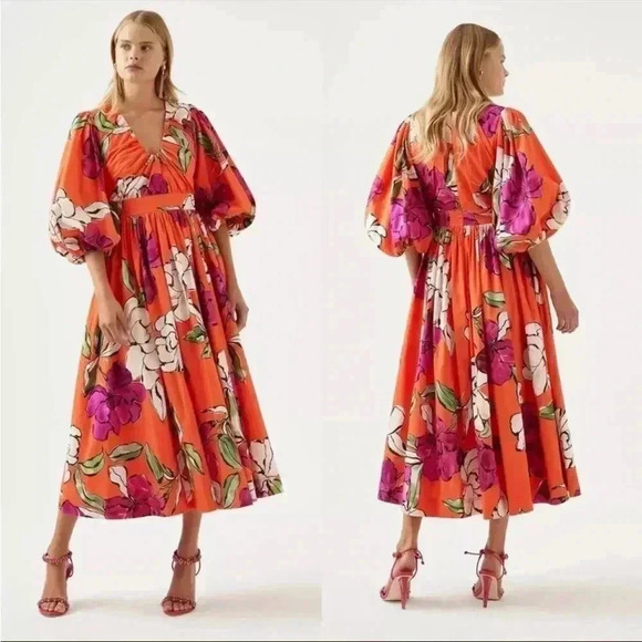 Aje Dresses & Skirts - NWT AJE Marlene Floral Midi Dress - Camellia - Size 6 (US 2/XS)- dawn ulla sun